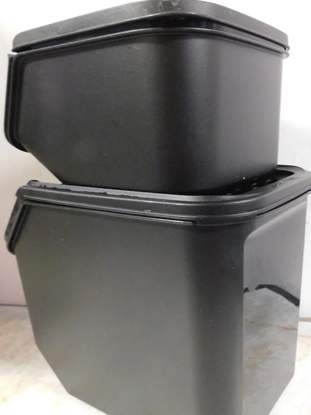 Tupperware Modular Mates Black Stacking Onion & Potato Keepers
